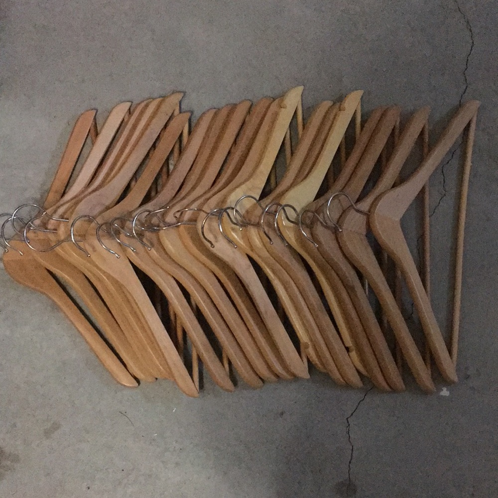 Wooden clothing hangers